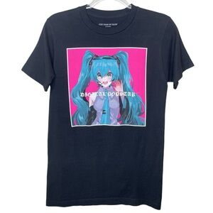 Hatsune Miku Digital Pop Star Vocaloid Short Sleeve Black Tee Small